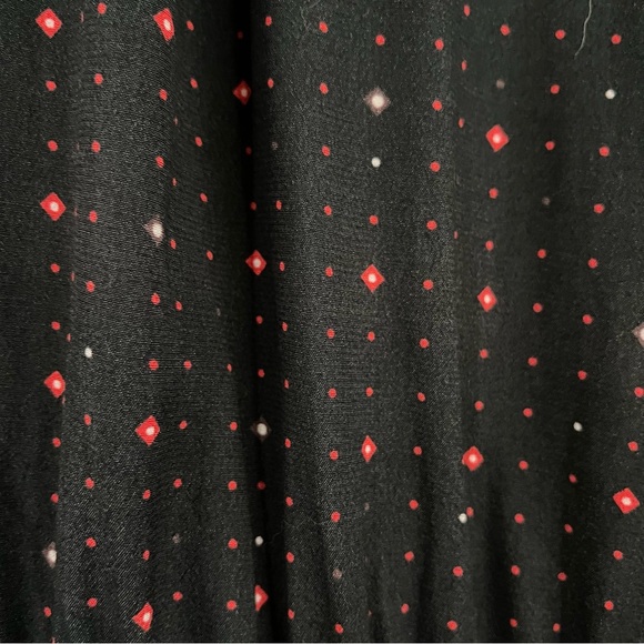 Anthro DOLAN XL Lindy Midi Dress 0702 Long Sleeve red black tiered peasant - Picture 6 of 12